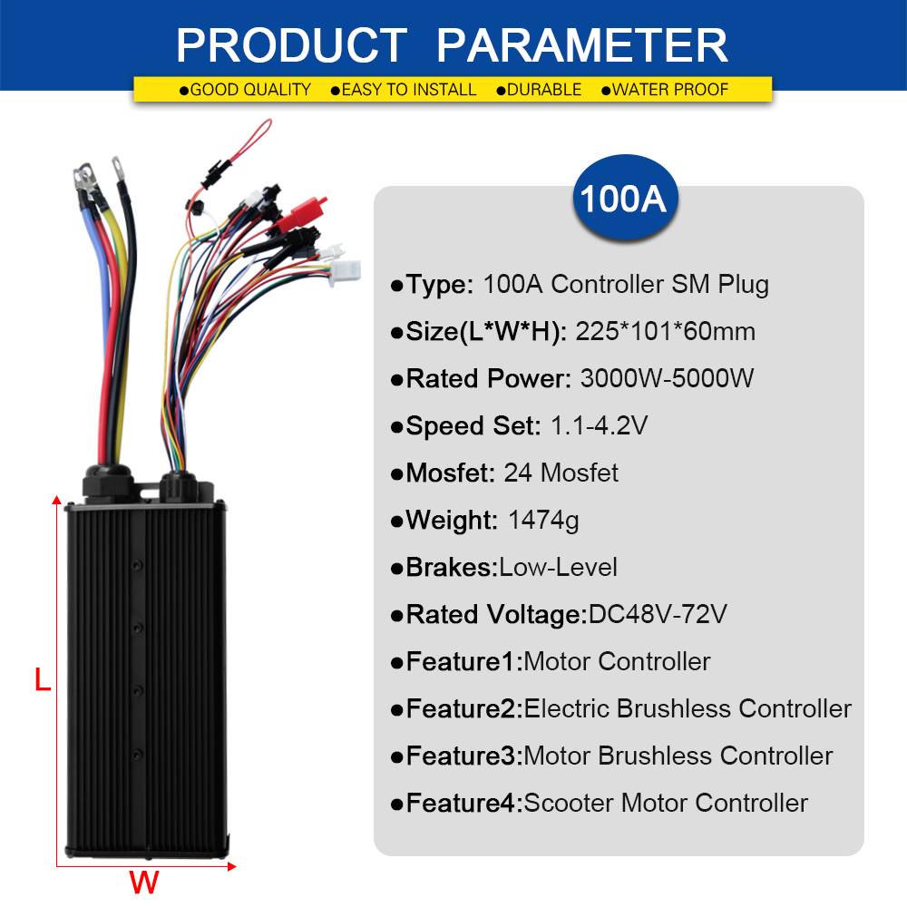電動自転車正弦波コントローラー 100A 3 モード 48V - 72V 100A Sabvoton Controller のレビューと価格